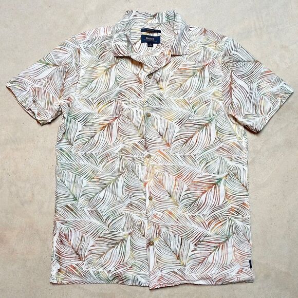 Roark Shirt Mens Size M Short Sleeve Button Classic Fit Summer Floral Tropical - Picture 1 of 9